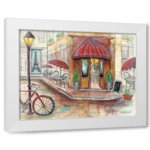 Paris Cafe White Modern Wood Framed Art Print by Williams, Todd
