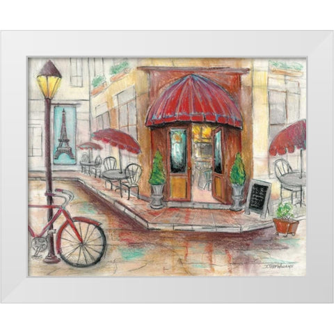 Paris Cafe White Modern Wood Framed Art Print by Williams, Todd