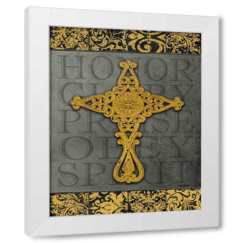 Gold Cross I White Modern Wood Framed Art Print by Williams, Todd