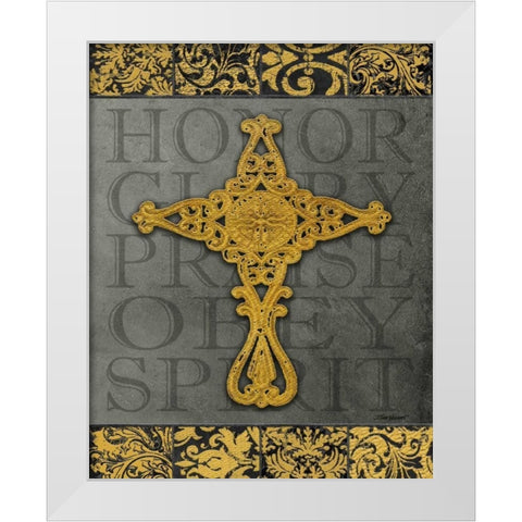 Gold Cross I White Modern Wood Framed Art Print by Williams, Todd