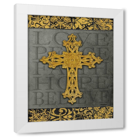 Gold Cross II White Modern Wood Framed Art Print by Williams, Todd