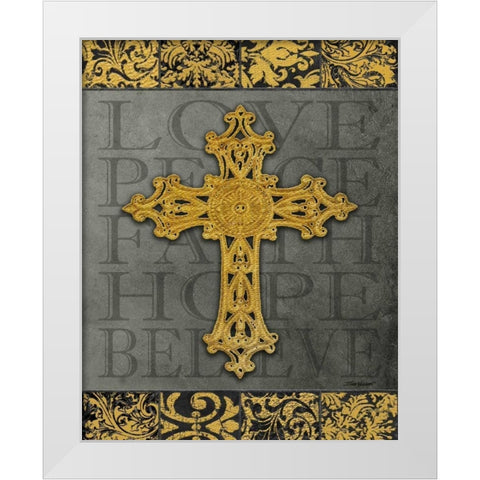 Gold Cross II White Modern Wood Framed Art Print by Williams, Todd