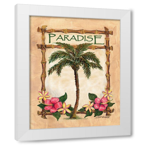 Paradise Palm White Modern Wood Framed Art Print by Williams, Todd