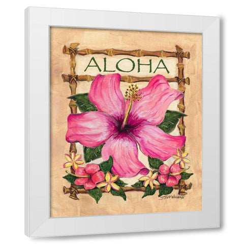 Aloha Hibiscus White Modern Wood Framed Art Print by Williams, Todd