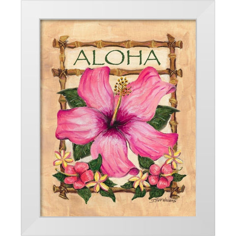 Aloha Hibiscus White Modern Wood Framed Art Print by Williams, Todd