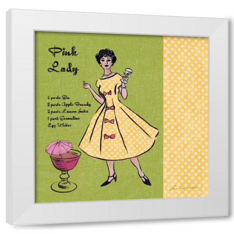 Pink Lady White Modern Wood Framed Art Print by Ven Vertloh, Lisa