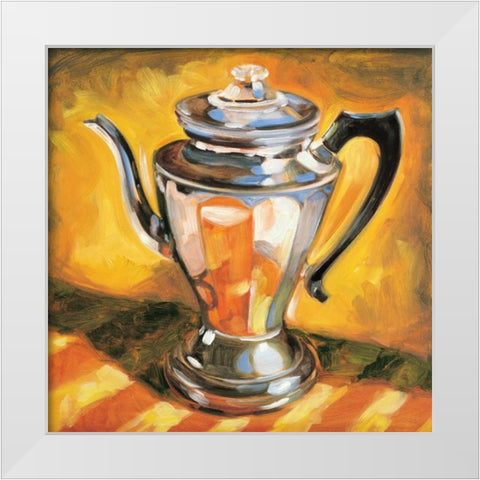 Tea Pot II White Modern Wood Framed Art Print by Waldron, Sarah