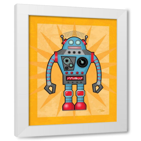 Robot I White Modern Wood Framed Art Print by Woo, Teresa