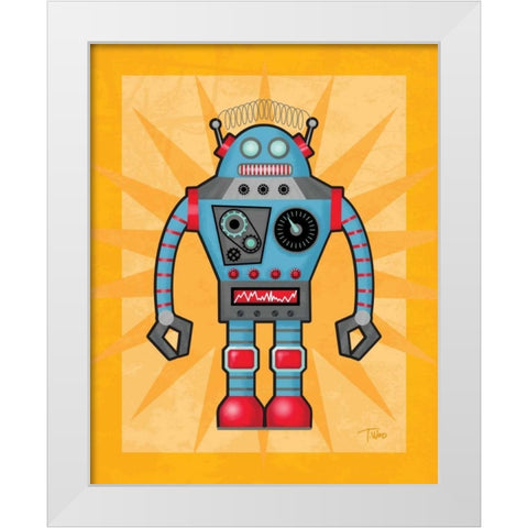 Robot I White Modern Wood Framed Art Print by Woo, Teresa