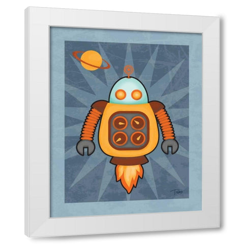 Robot III White Modern Wood Framed Art Print by Woo, Teresa
