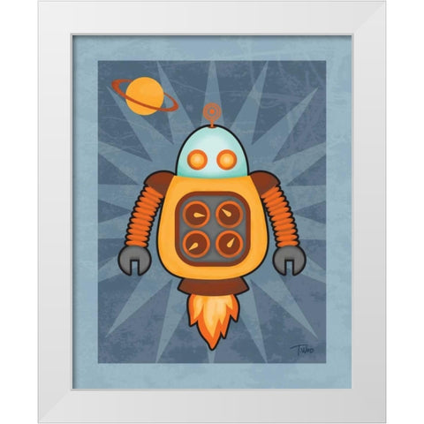 Robot III White Modern Wood Framed Art Print by Woo, Teresa