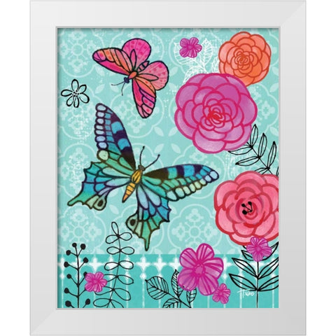 Butterfly Garden II White Modern Wood Framed Art Print by Woo, Teresa