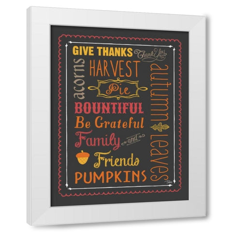 Autumn Words White Modern Wood Framed Art Print by Woo, Teresa
