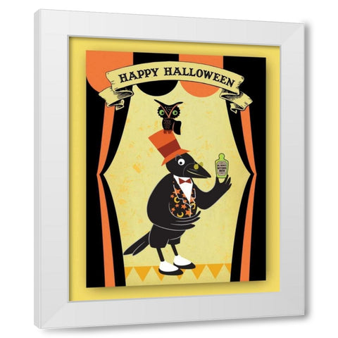 Dr. Crow I White Modern Wood Framed Art Print by Woo, Teresa