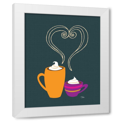 Latte Love White Modern Wood Framed Art Print by Woo, Teresa