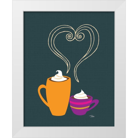 Latte Love White Modern Wood Framed Art Print by Woo, Teresa