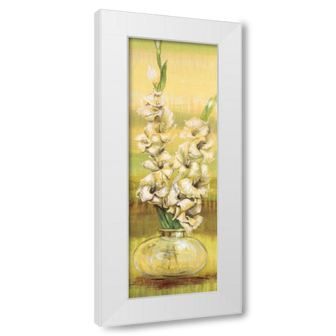 Gladiolas White Modern Wood Framed Art Print by Werbelow, Selina