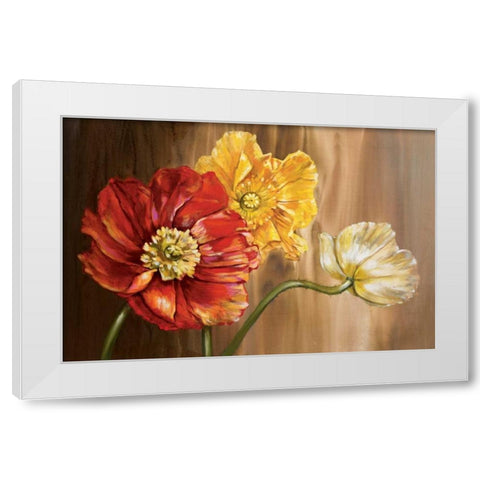 Poppies White Modern Wood Framed Art Print by Werbelow, Selina