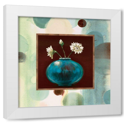 Daisies I White Modern Wood Framed Art Print by Werbelow, Selina