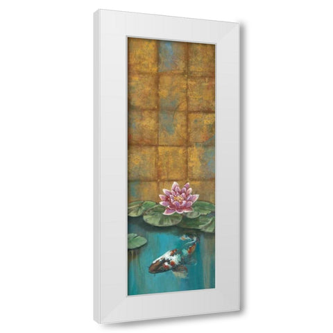 Golden Koi II White Modern Wood Framed Art Print by Werbelow, Selina