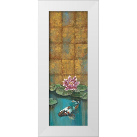 Golden Koi II White Modern Wood Framed Art Print by Werbelow, Selina