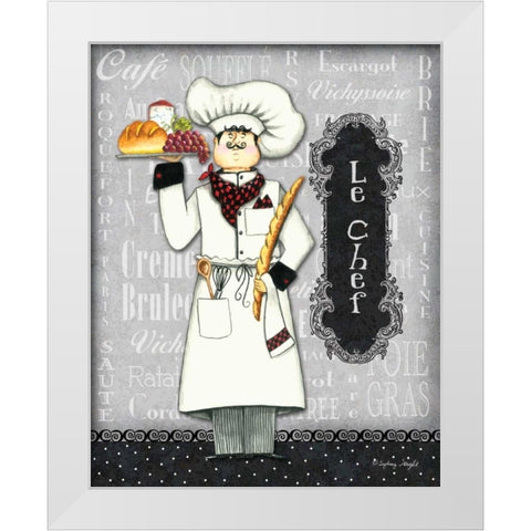 Le Chef White Modern Wood Framed Art Print by Wright, Sydney