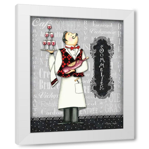 Sommelier White Modern Wood Framed Art Print by Wright, Sydney