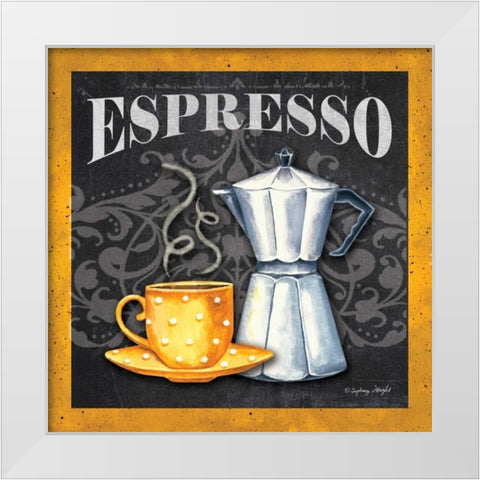 Espresso White Modern Wood Framed Art Print by Wright, Sydney