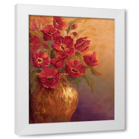 Crimson and Brass I White Modern Wood Framed Art Print by Wacaster, Linda