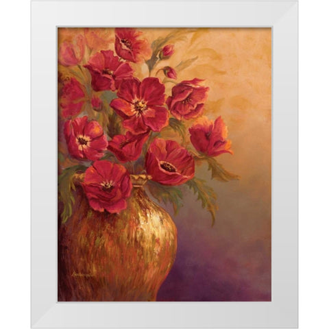 Crimson and Brass I White Modern Wood Framed Art Print by Wacaster, Linda