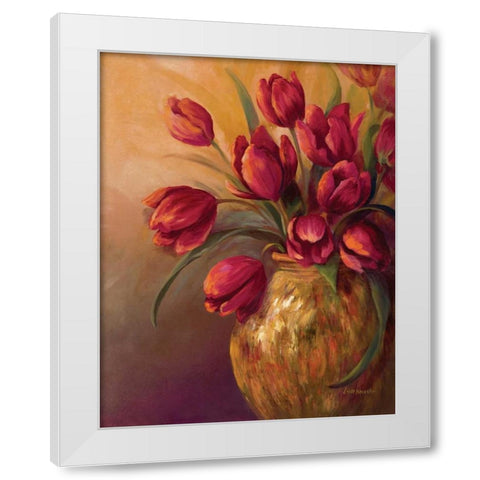 Crimson and Brass II White Modern Wood Framed Art Print by Wacaster, Linda