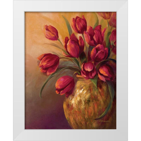 Crimson and Brass II White Modern Wood Framed Art Print by Wacaster, Linda