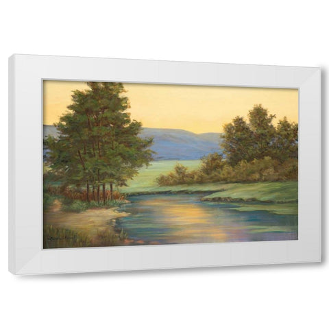 Emerald Meadow I White Modern Wood Framed Art Print by Wacaster, Linda