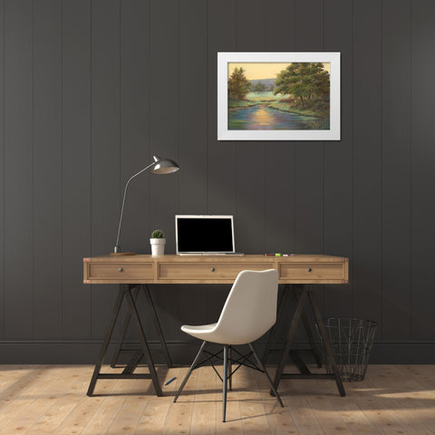 Emerald Meadow II White Modern Wood Framed Art Print by Wacaster, Linda