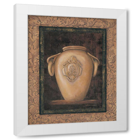 Ancient Pottery I White Modern Wood Framed Art Print by Wacaster, Linda