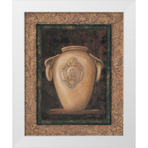 Ancient Pottery I White Modern Wood Framed Art Print by Wacaster, Linda