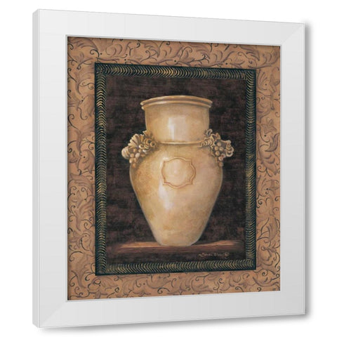 Ancient Pottery II White Modern Wood Framed Art Print by Wacaster, Linda