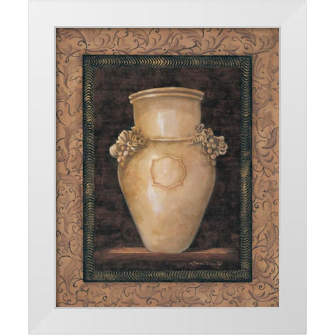 Ancient Pottery II White Modern Wood Framed Art Print by Wacaster, Linda