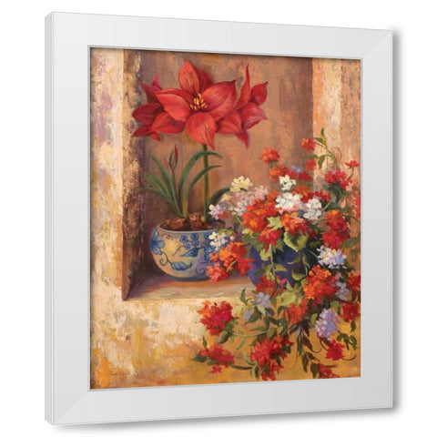 Flores de Espana II White Modern Wood Framed Art Print by Wacaster, Linda