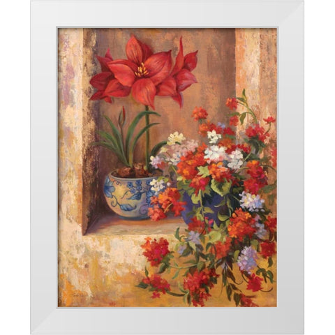 Flores de Espana II White Modern Wood Framed Art Print by Wacaster, Linda