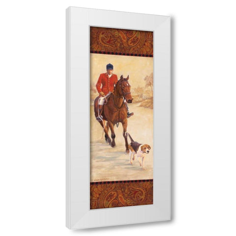 On the Hunt I White Modern Wood Framed Art Print by Wacaster, Linda