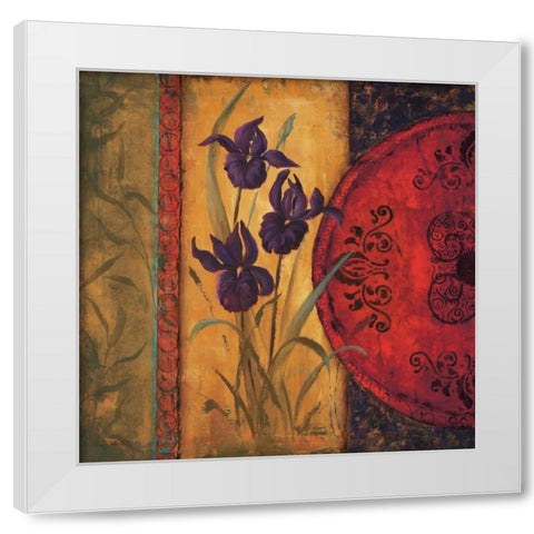 Iris Fusion I White Modern Wood Framed Art Print by Wacaster, Linda