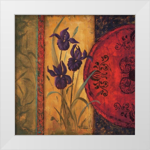 Iris Fusion I White Modern Wood Framed Art Print by Wacaster, Linda