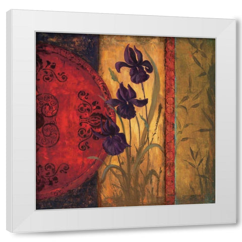 Iris Fusion II White Modern Wood Framed Art Print by Wacaster, Linda