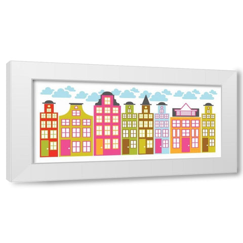 City Block I White Modern Wood Framed Art Print by Young, Patty
