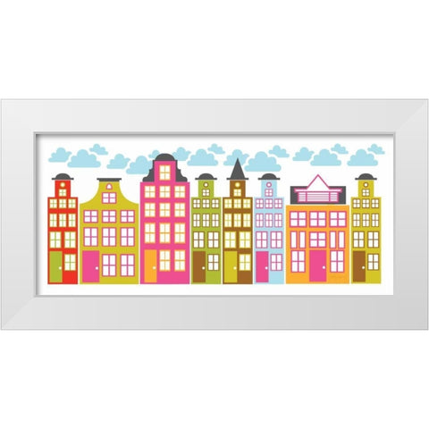 City Block I White Modern Wood Framed Art Print by Young, Patty