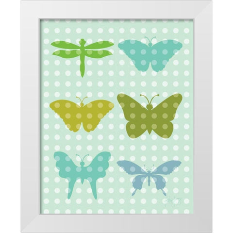 Butterflies I White Modern Wood Framed Art Print by Young, Patty