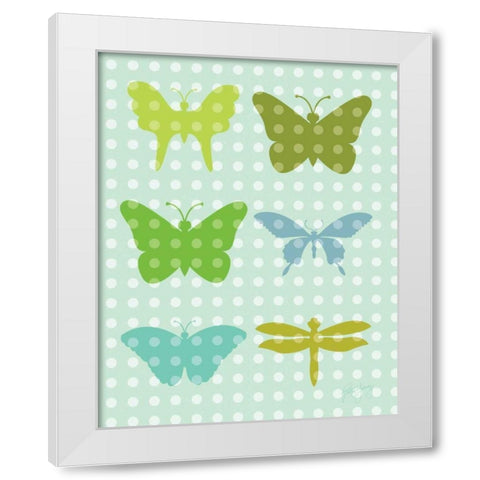 Butterflies II White Modern Wood Framed Art Print by Young, Patty
