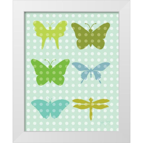 Butterflies II White Modern Wood Framed Art Print by Young, Patty