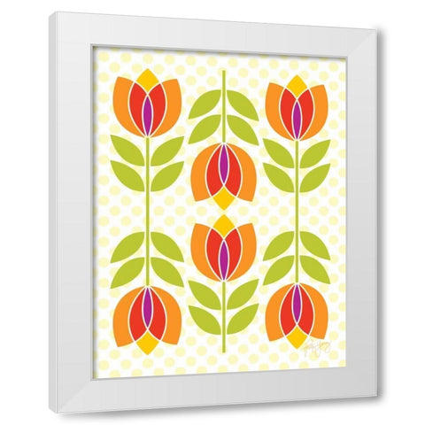 Mod Tulips I White Modern Wood Framed Art Print by Young, Patty